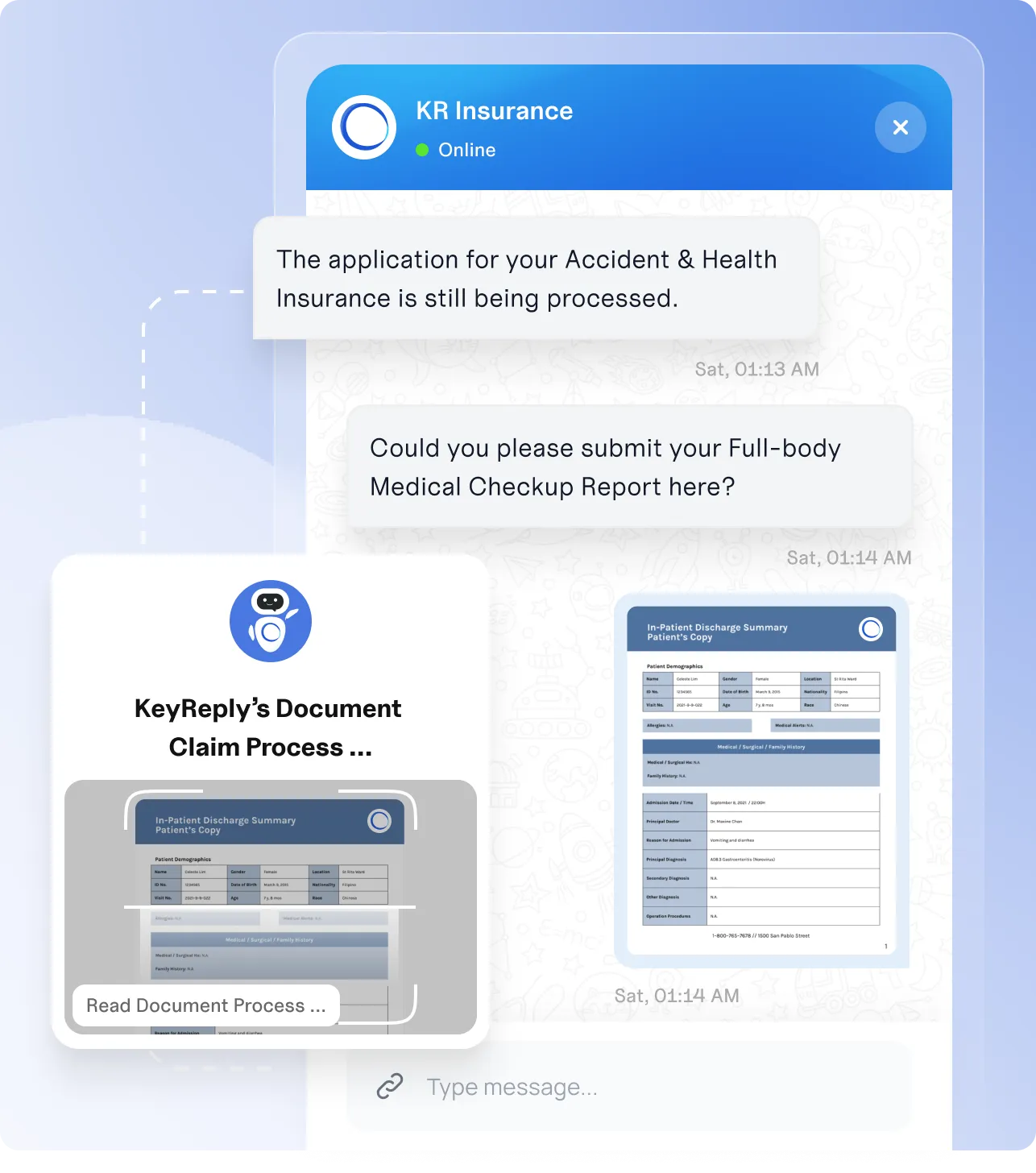 Claim automation illustration mockup ui