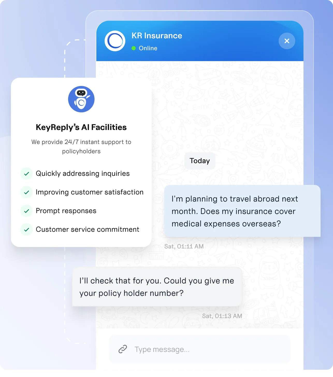 Policyholder illustration mockup ui