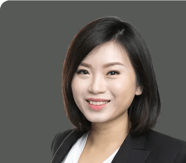 Peiru, CEO and co-founder of Rezonate, standing confidently in a professional setting. With over a decade of entrepreneurial experience, engineering and finance expertise, she previously managed $4B+ projects at Citibank and in private equity before leading Rezonate's AI healthcare innovations. Alt text: Peiru - Rezonate CEO and AI healthcare innovator.